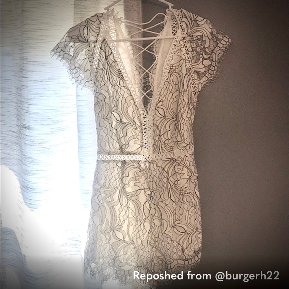 White and Black lace romper from Tobi